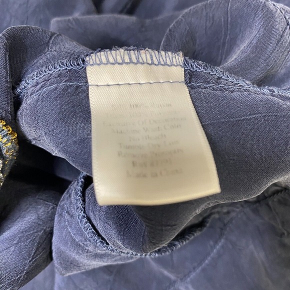 Johnny Was Navy‎ Embroidered Dress Long Sleeve V Neck Women's Size XS - Picture 16 of 16